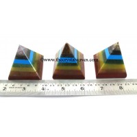 7 Chakra Bonded  with manmade turquoise 35 - 55 mm wholesale pyramid
